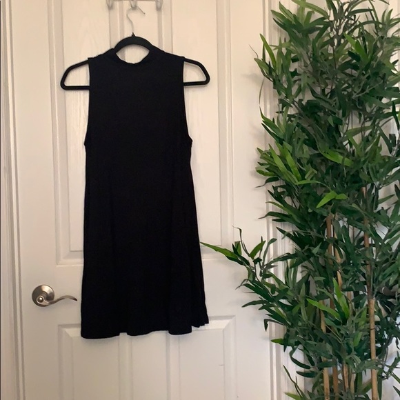 Black - High Neck - T-Shirt Dress - Picture 2 of 2